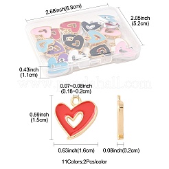 22шт 11 цвета сплава эмалевые подвески&nbsp;ENAM-FS0003-69