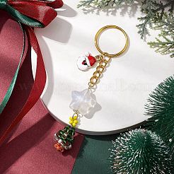 Schlüsselanhänger mit weihnachtlichem Motiv aus Glasperlen und Emaille-Anhängern&nbsp;KEYC-MZ00008