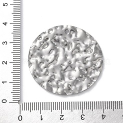 304ステンレスペンダント  テクスチャ  フラットラウンドのチャーム  ステンレス鋼色  35x37x1.5mm  穴：1.8mm&nbsp;STAS-S152-04P-C