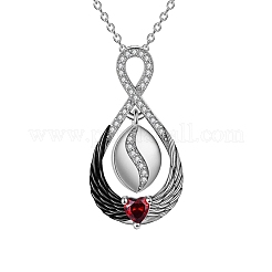 Colliers pendentifs commémoratifs pour animaux de compagnie en forme de larme et d'aile d'ange&nbsp;PW-WGCD60B-01