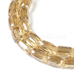 Стеклянные бусины с гальваническим покрытием  GLAA-Q101-02A-PL03