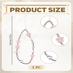 1 шт. сплав и ПВХ цветочные ремешки для мобильного телефона&nbsp;AJEW-LP0005-14