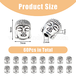 60 шт. бусины из сплава в тибетском стиле&nbsp;TIBE-DC0001-10