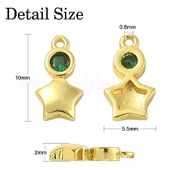 30шт латунные подвески с микропаве и кубическим цирконием&nbsp;ZIRC-CJ0001-17