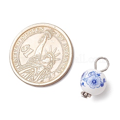Pendentifs en céramique et porcelaine imprimés de fleurs faits à la main&nbsp;PALLOY-JF03928-01