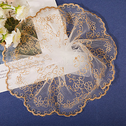 10 ярд полиэстеровой цветочной кружевной ленты с вышивкой OCOR-GF0004-86