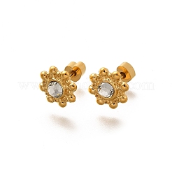 Серьги-гвоздики из нержавеющей стали 304 с ионным покрытием (IP) EJEW-A118-10G-02