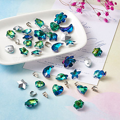 Гальванизировать граненых стеклянных подвесок GLAA-TA0003-04