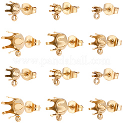 48 Stück 6 Stile Messing Ohrstecker Zubehörse&nbsp;STAS-BBC0010-99