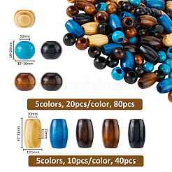 150 шт. 10 стиля деревянных европейских бусин&nbsp;WOOD-FH0002-32