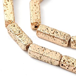 Fili di perle di roccia lavica naturale elettrodeposta&nbsp;G-I360-K03-02
