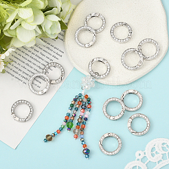 16 шт. Кольца пружинные со стразами из сплава&nbsp;FIND-SP0004-52B