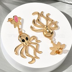 Серьги-гвоздики из нержавеющей стали 304 с эмалью&nbsp;EJEW-B156-08G