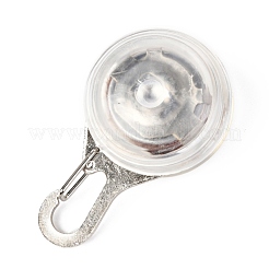 プラスチック＆鉄LEDカラーライト  カラビナクリップドッグライト  ペット用品  半円  内蔵バッテリー  透明  53mm  ペンダント：32.5x22mm  穴：15.5x6mm&nbsp;AJEW-P080-06