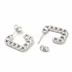 Серьги-гвоздики в форме цепочки из нержавеющей стали 304&nbsp;EJEW-F283-03P