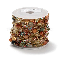 Цепочки из нержавеющей стали 304 ручной работы с бусинами CHS-C009-10B-G