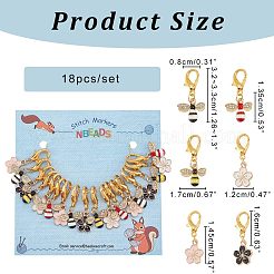 18шт сплав эмаль сакура пчела кулон украшения HJEW-PH01532