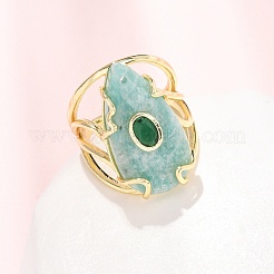 Bagues de manchette en amazonite naturelle&nbsp;GG-CBA5FCC-03G-08