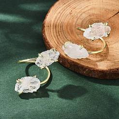 Кольца-манжеты из натурального кристалла кварца&nbsp;RJEW-B122-02G-02