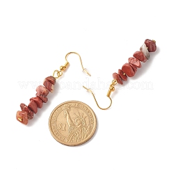 Orecchini pendenti con perline di diaspro rosso naturale&nbsp;EJEW-JE04788-02