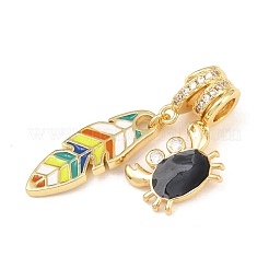 Pendenti in zirconi cubici trasparenti in micro pavè di ottone&nbsp;CU-CBAFB7D-05G-05
