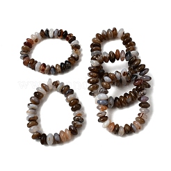 天然瑪瑙ビーズストレッチブレスレット（女性・男性用）  ロンデル  ビーズ：12~15x6~7mm  内径：1.97インチ（5cm）&nbsp;G-P614-07