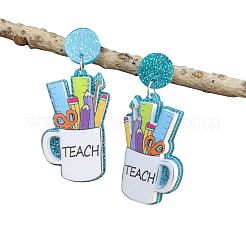 Серьги-гвоздики с акриловыми блестками и пудрой&nbsp;FS-WG4BE63-05