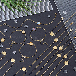 16 pz 304 catena a graffetta in acciaio inossidabile per realizzare braccialetti a catena satellitare&nbsp;BJEW-SP0001-32B