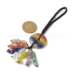 Décorations de pendentif de pierres précieuses naturelles mélangées chakra&nbsp;HJEW-TA00028