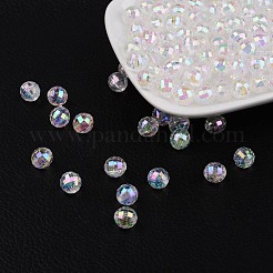 ファセット環境に優しい透明アクリルラウンドビーズ  ABカラー  クリアAB  8mm  穴：1.5mm&nbsp;X-TACR-K001-8mm-22