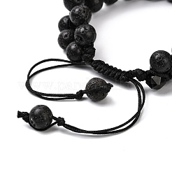 Bracelet homme perles tressées 3 rang&nbsp;BJEW-JB06960-04