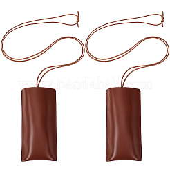 2 pochette rectangulaire de rangement pour lunettes en cuir PU&nbsp;ABAG-CN0001-75B