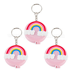 3 mini porte-clés pendentif en plastique avec ruban à mesurer&nbsp;KEYC-TADJ0001-04