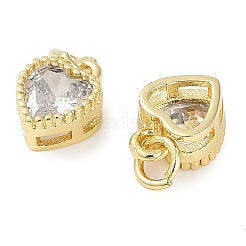 Encantos de circonita cúbica con incrustaciones de latón chapado en oro real de 18k&nbsp;ZIRC-L100-074G-04