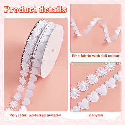 2 рулон полиэстеровой кружевной ленты с сердечками и цветами 2 стилей&nbsp;OCOR-PH0004-66A