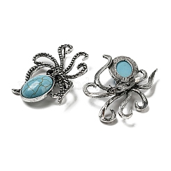 Broche pieuvre synthétique turquoise&nbsp;G-Z050-01B