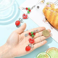 2 шт. ремни для мобильного телефона с акриловым сердцем&nbsp;HJEW-YW00323