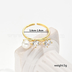 Простые латунные кольца с паве из кубического циркония IO7806