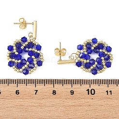 Flor de cristal de abalorios pendientes colgantes&nbsp;EJEW-MZ00776-03