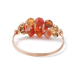 Натуральные бусины из сердолика с цельными круглыми латунными бусинами и кольцами из экологически чистой медной проволоки&nbsp;RJEW-TA00184-02