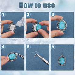 Kits de fabrication de boucles d'oreilles en turquoise synthétique DIY&nbsp;DIY-HS0001-77