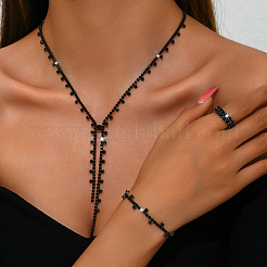 Ожерелье с подвеской-кисточкой из сплава и стразами FS-WG7E587-01