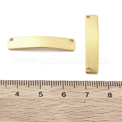 201 ステンレス鋼リンク/コネクター  カーブ四角形  空白タグのスタンプ  18KGP本金メッキ  30x6x1mm  穴：1.4mm&nbsp;STAS-S158-05G