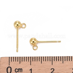 925スターリングシルバースタンドピアスパーツ  スタンプ925個付きイヤリングポスト  18KGP本金メッキ  15mm  ヘッド：6.5x4mm  穴：1mm  ピン：0.7mm&nbsp;STER-K167-042C-G