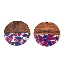 Pendentifs en résine transparente et bois de noyer&nbsp;RESI-TAC0017-75-A05