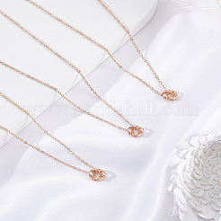 3 шт. 304 нержавеющая сталь дружба кольцо узел кулон кабель цепь ожерелье для женщин&nbsp;NJEW-LP0001-08