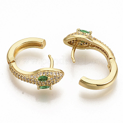 Серьги-кольца из латуни с микро-паве из фианита EJEW-S208-057B