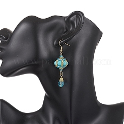 Болтающийся серьги синтетические бирюзовые&nbsp;EJEW-MZ00669-03