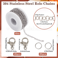 DIY-Sets zur Herstellung von Rolo-Ketten und Halsketten aus Edelstahl 304&nbsp;DIY-BBC0002-06