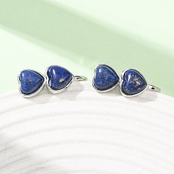 Boucles d'oreilles puces en forme de cœur pour la Saint-Valentin&nbsp;EJEW-T053-01P-12